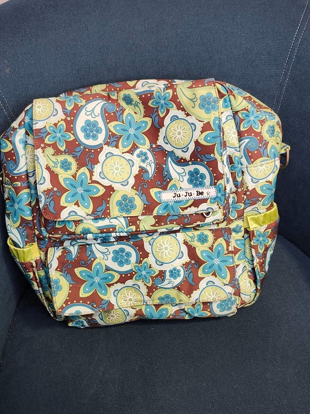 Vintage Ju-Ju-Be Perfect Paisly Messager/ Backpack Diaper Bag